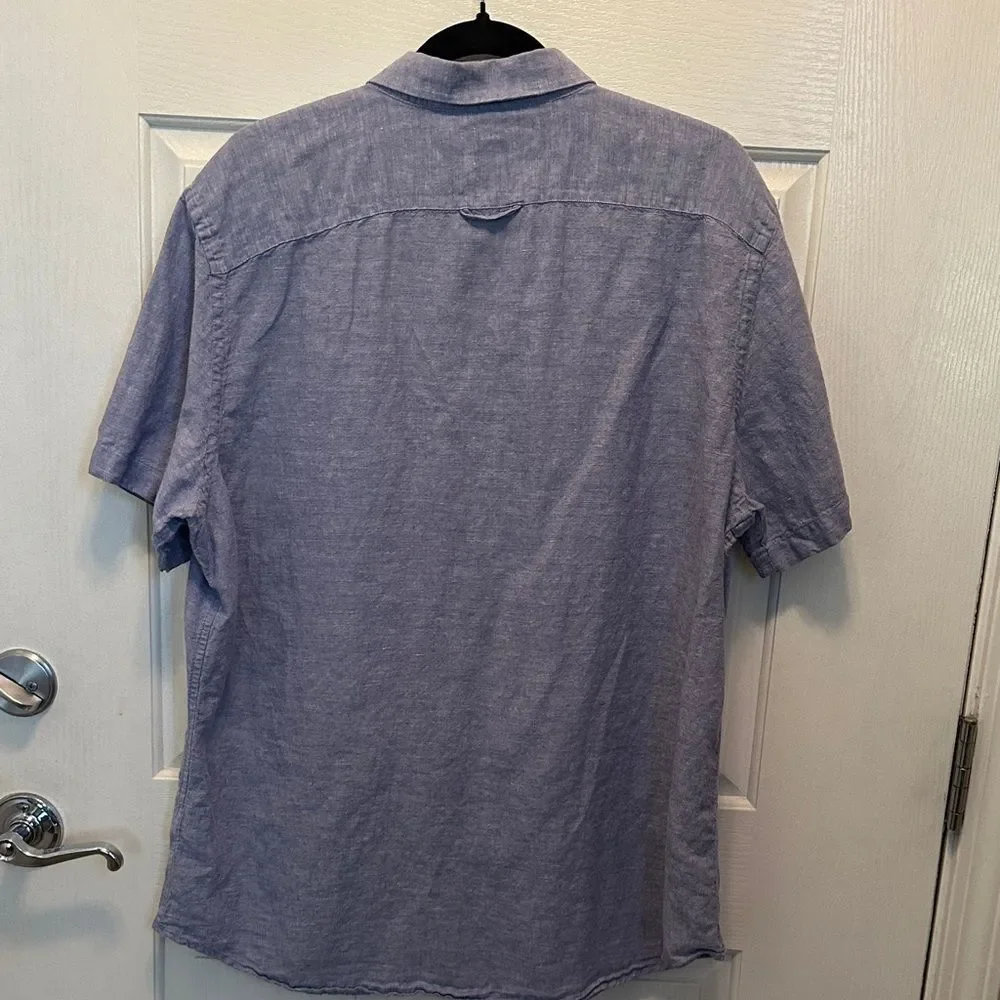 Banana Republic Linen Slim Fit Men's Short-Sleeve Button-Down Shirt Size XL